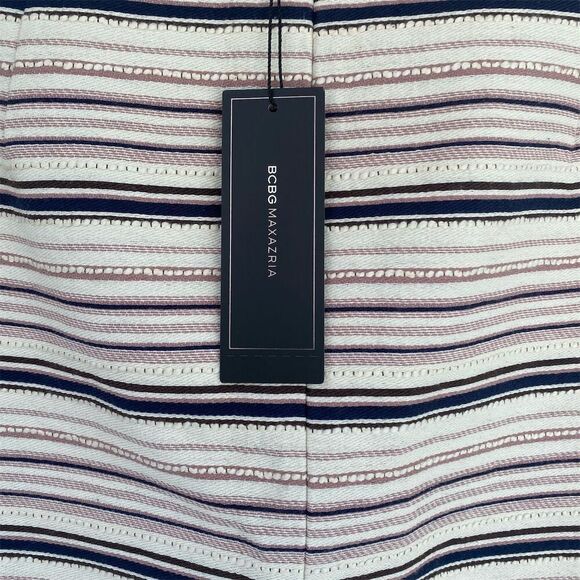 BCBGMaxAzria Women's Pink Striped Lace-Up Mini Skirt Size L - Picture 8 of 10